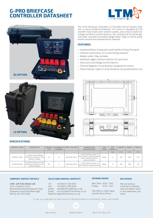 G-Pro Briefcase Controller Datasheet