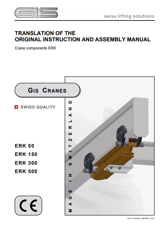 GIS Crane End Carriages and Top Running End carriages - Instruction manual - LTM Lift Turn Move
