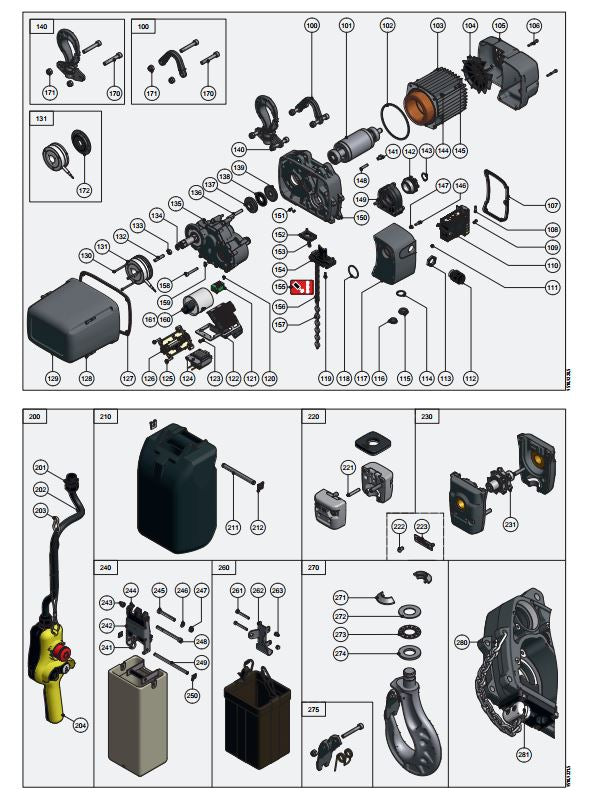 GIS GP 250/500 Electric Chain Hoist - Spare Parts List - LTM Lift Turn Move