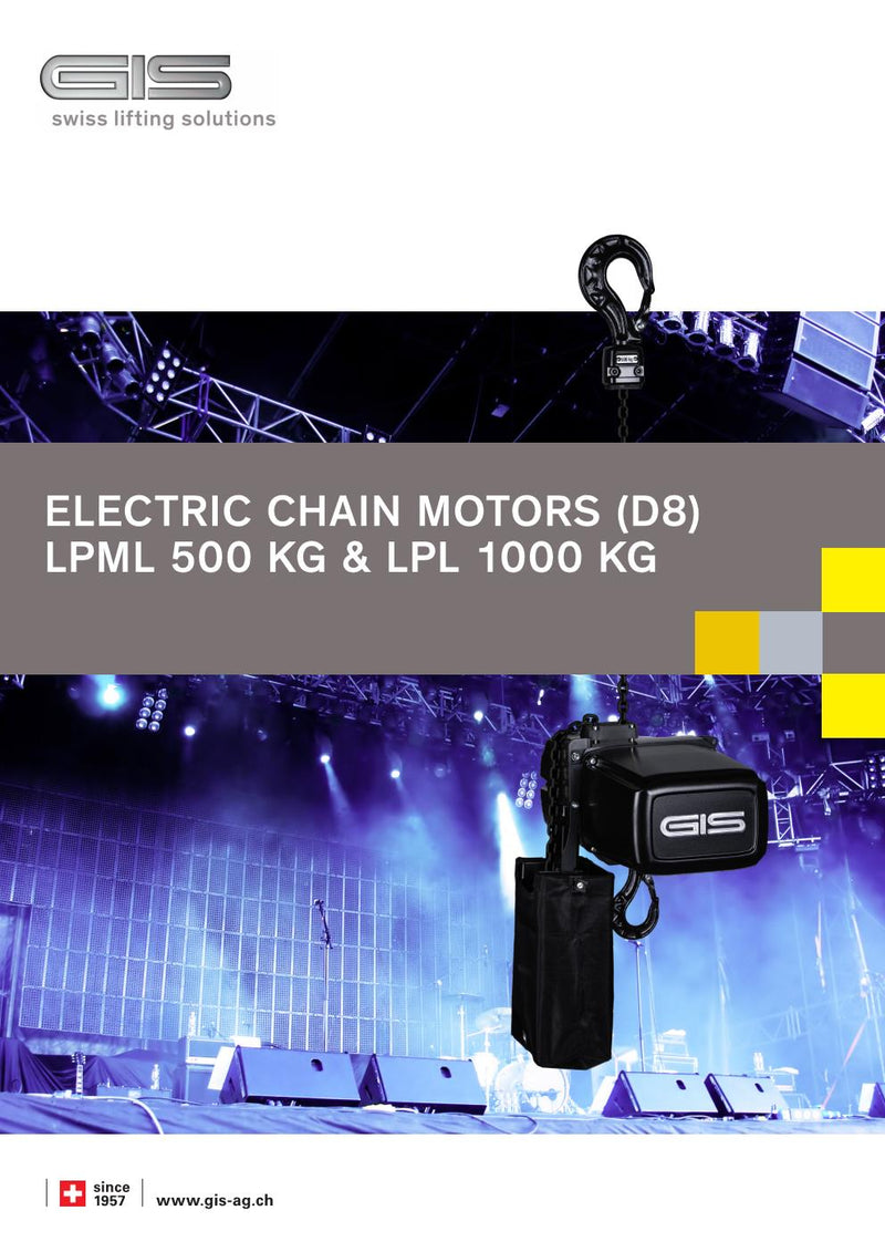 LPML & LPL D8 Electric Chain Hoist for Production Touring Rigging