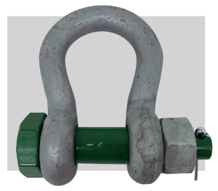 Green Pin safety bow shackles - With bolt and safety nut